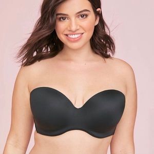 40H Cacique Black Strapless Bra with clear strap